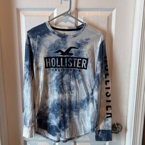 Hollister Navy Tie-Dye Long Sleeve Tee